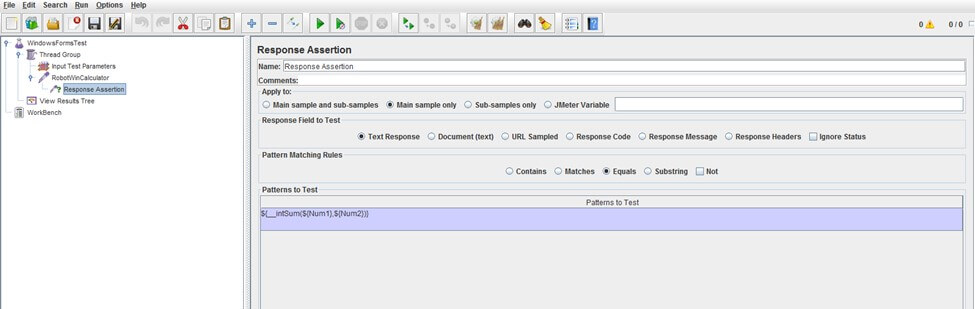 Variables ${Num1} and ${Num2} are defined in User Defined Variables element
