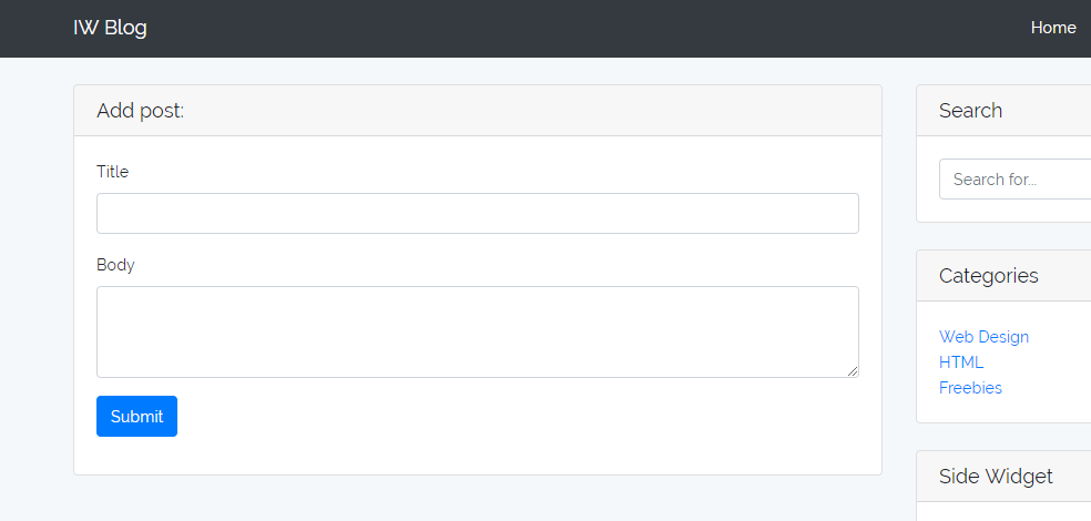 form for creating a new post