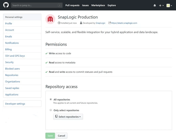 modify the repository access after the app is installed by just going into Account settings → Applications → Installed GitHub Apps → Configure.