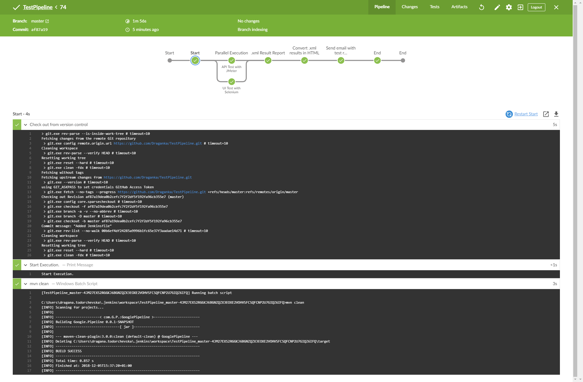 Console Output Stage 1