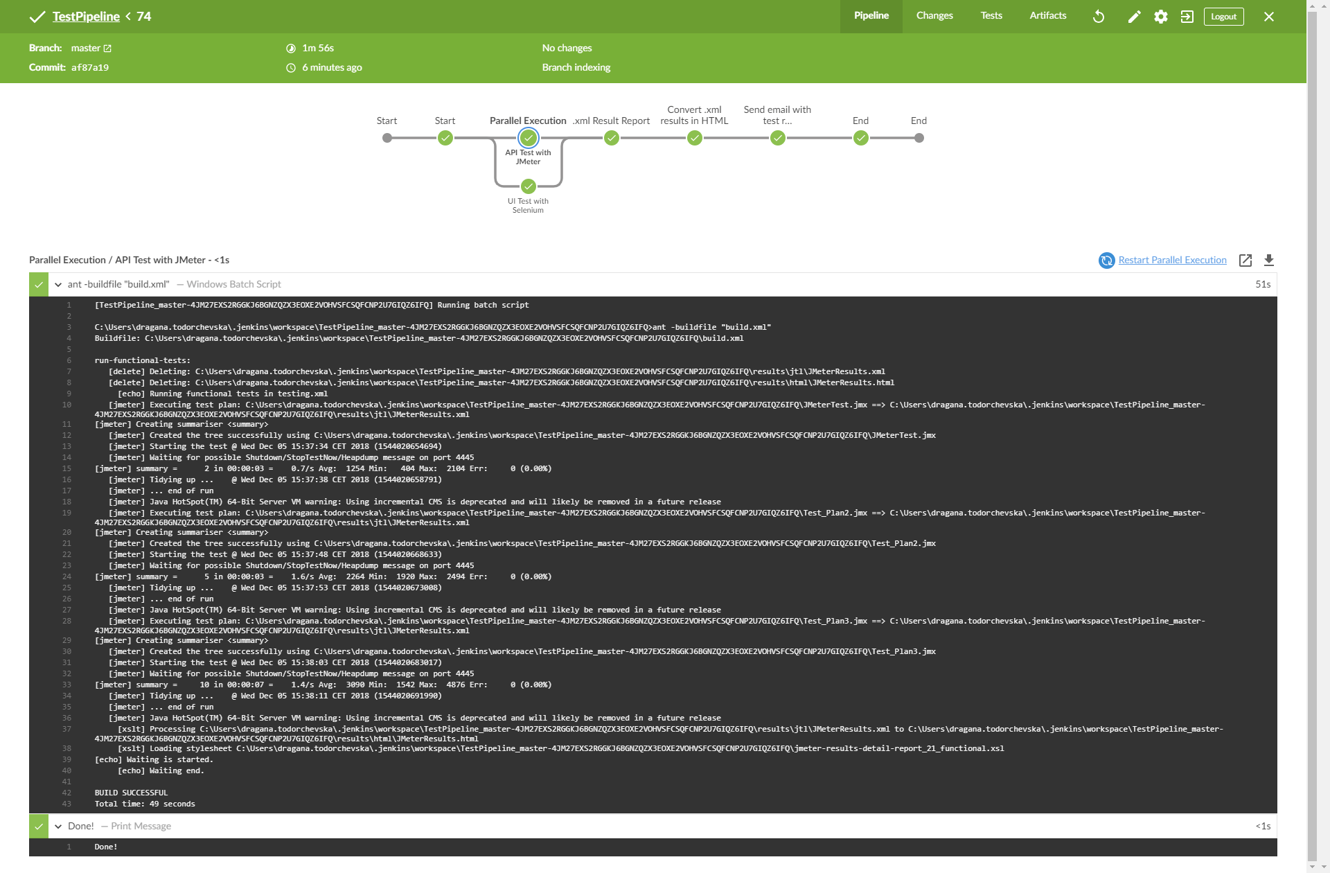 Console Output Stage 2 - task b