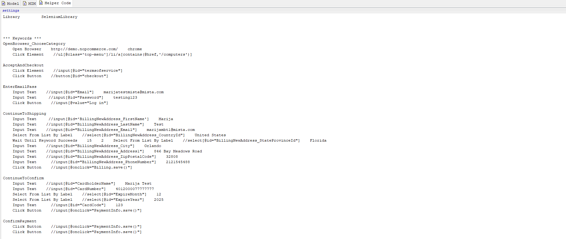 Helper Code