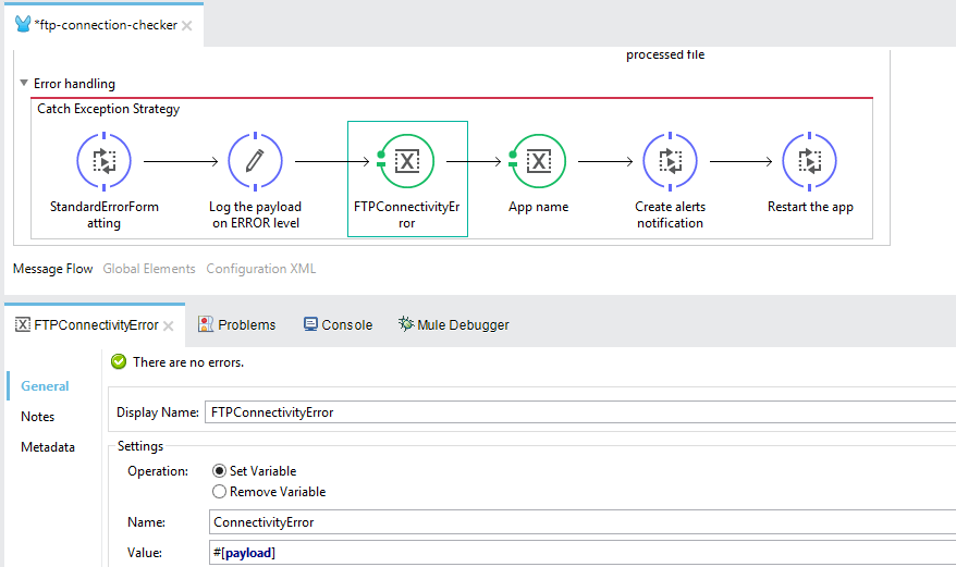 Mulesoft external API for custom alerts creation and automatic application restarting