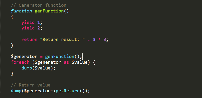 Returning Values from the Generator