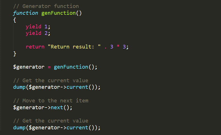 Returning Values from the Generator