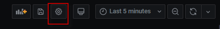 Dashboard settings button