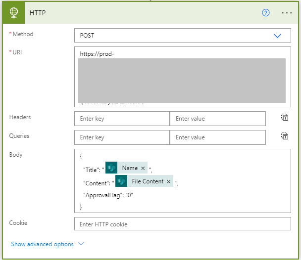 HTTP Request which serves as a trigger