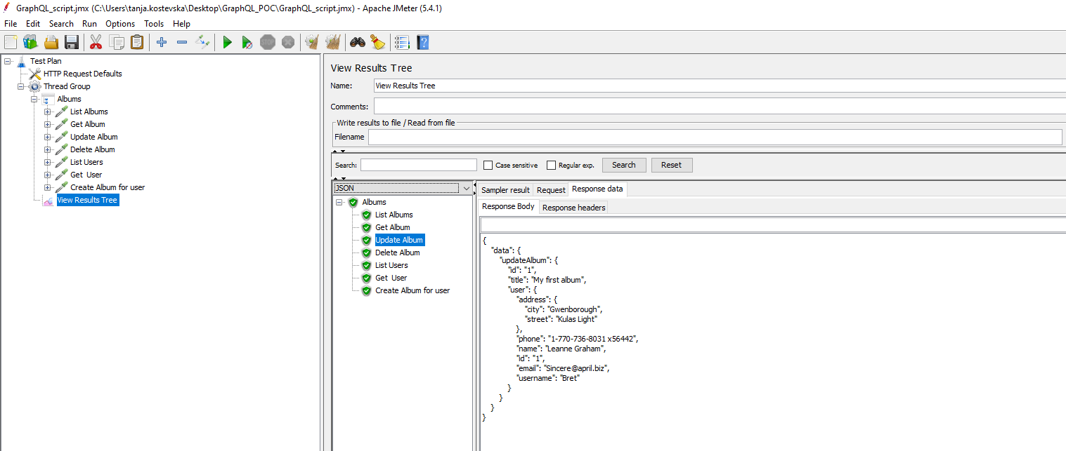 JSON format data