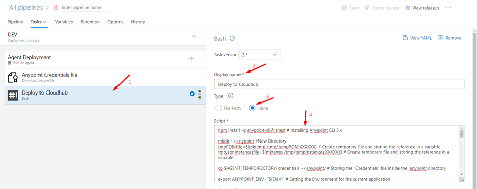 setting deploy to cloudhub