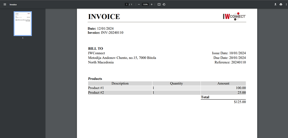 generated pdf document sample