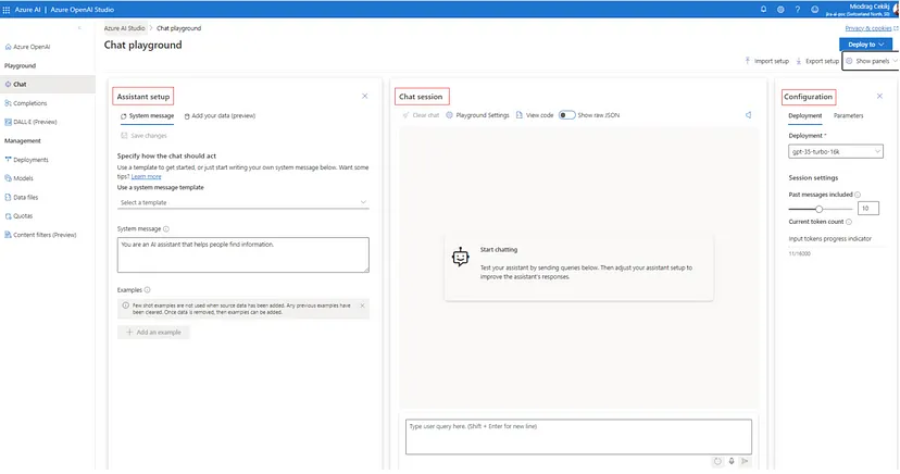 Azure OpenAI Studio