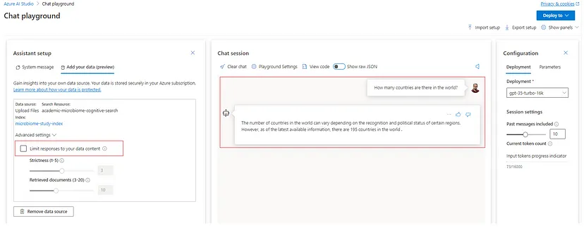 Azure OpenAI Studio