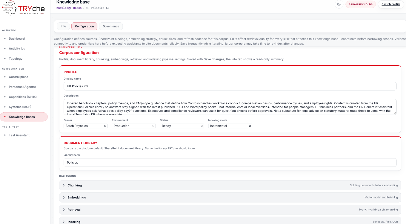 Knowledge Bases component screenshot